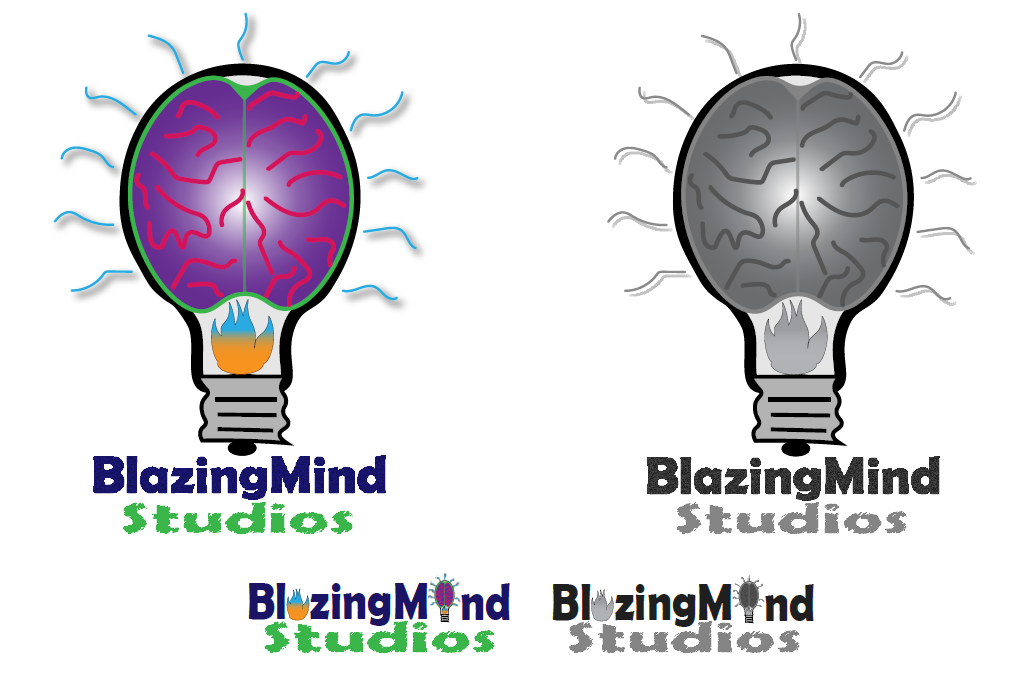 Final BlazingMind Studios brand design presentation