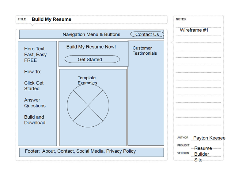 BuildMyResume additional UI mockup